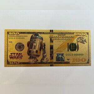 **2 FOR $25**  Star Wars 24K gold foil/plated novelty note